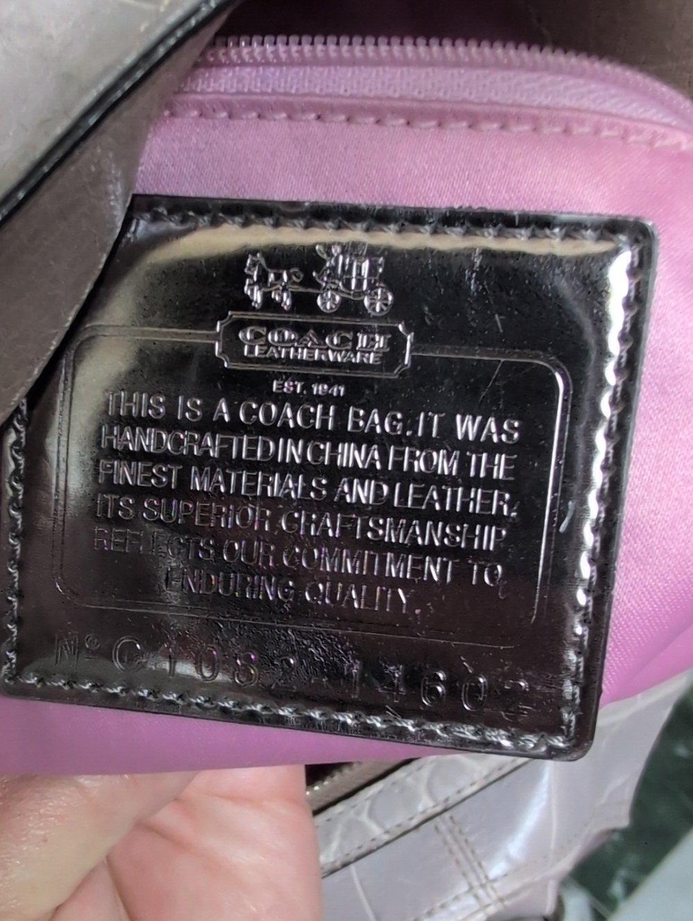 Classic Coach Croc-Embossed Shoulder Bag - limited edition! - Picture 7 of 12